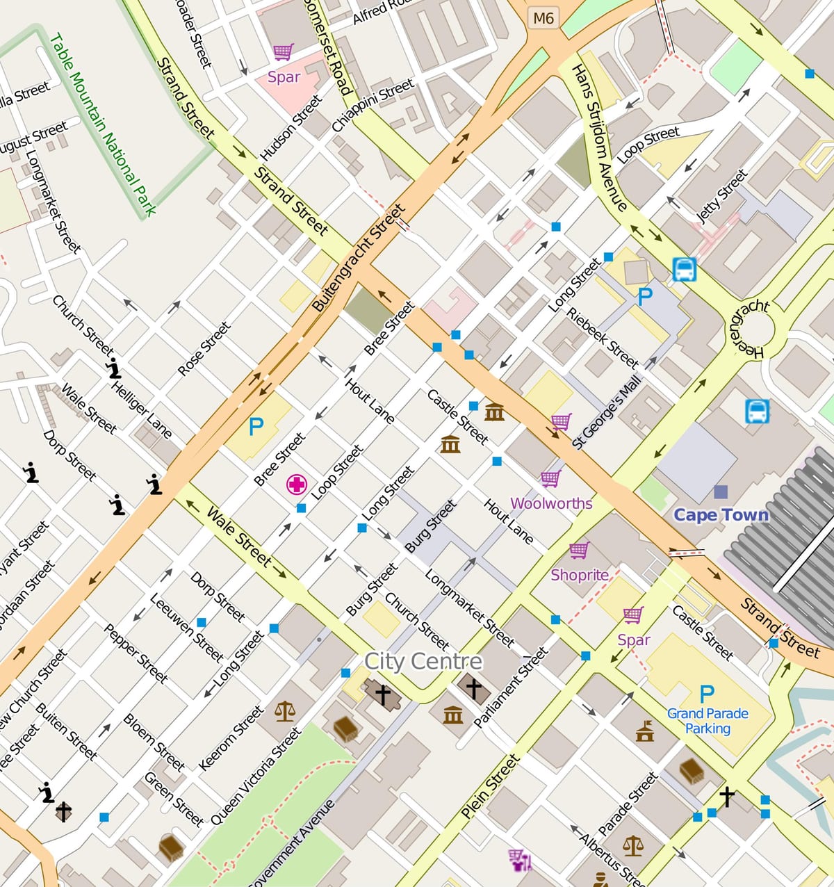 mapa de bucle en el carrer de Ciutat del Cap