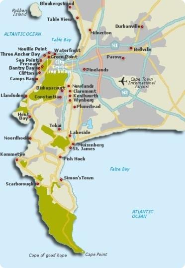 Ciutat del cap barris mapa