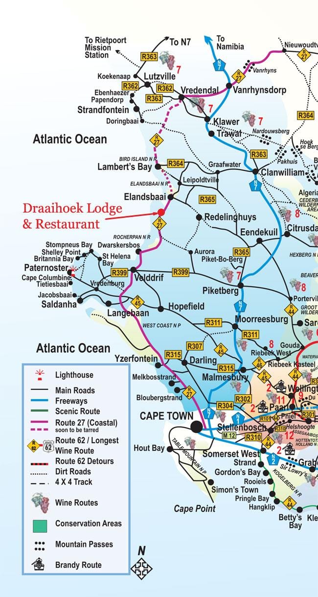 mapa de Ciutat del Cap carretera