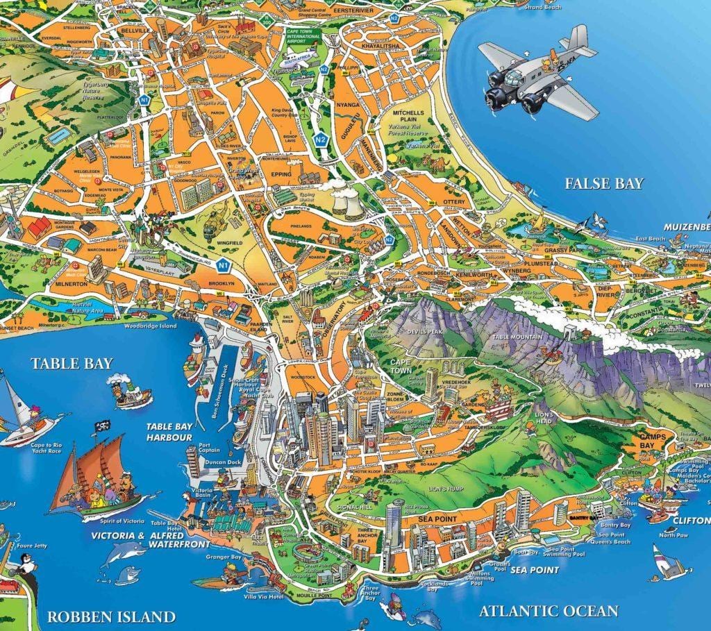 mapa turístic de Ciutat del Cap