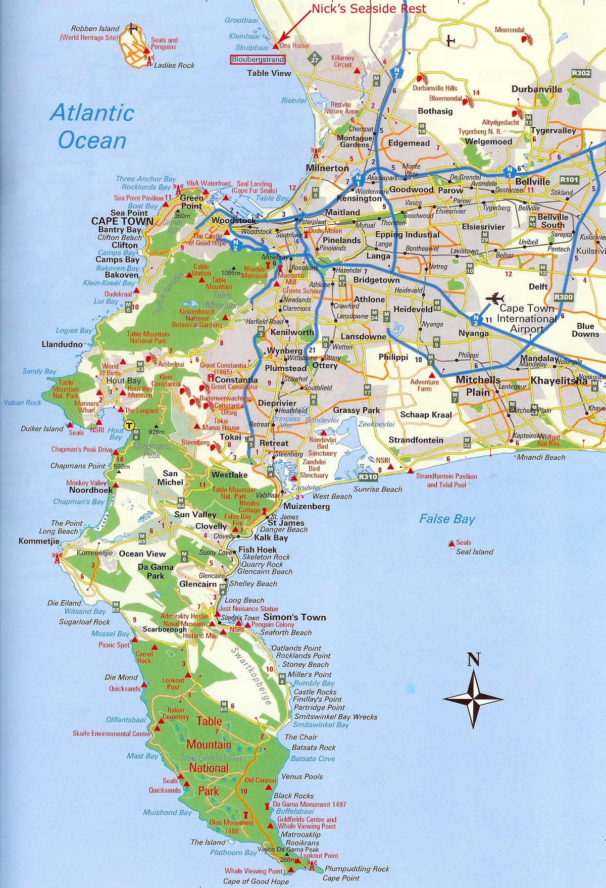 un mapa de Ciutat del Cap