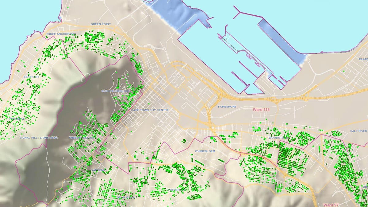 mapa de ciutat del Cap tutela