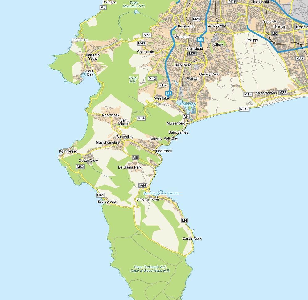 mapa de fish hoek Sud-Àfrica