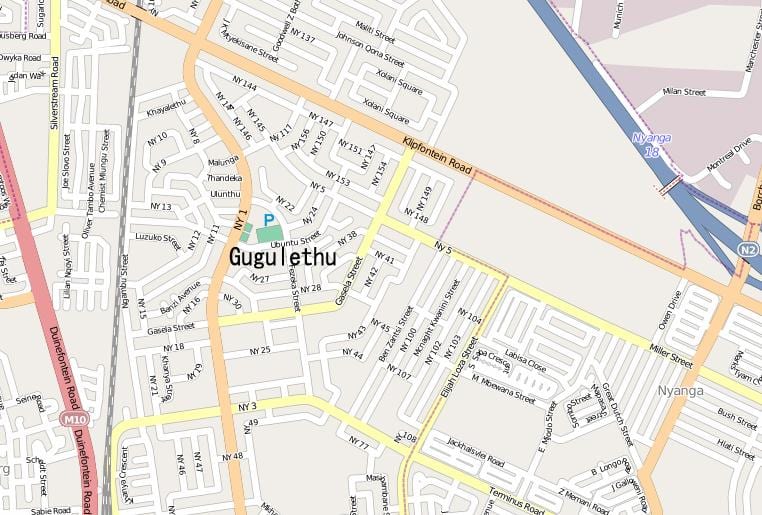 mapa de gugulethu Ciutat del Cap