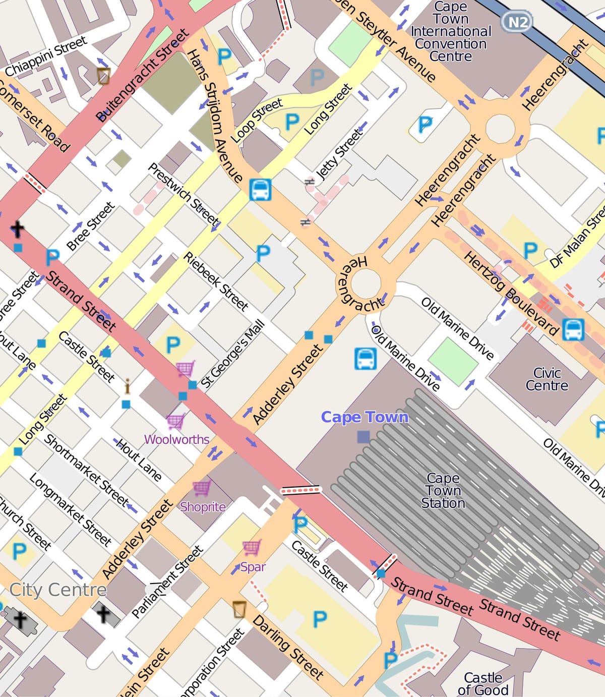 mapa de heerengracht carrer Ciutat del Cap