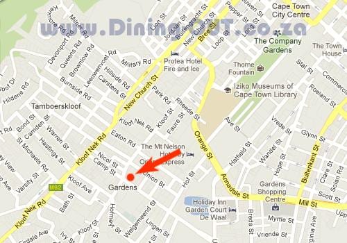 mapa de jardins, el centre comercial de Ciutat del Cap