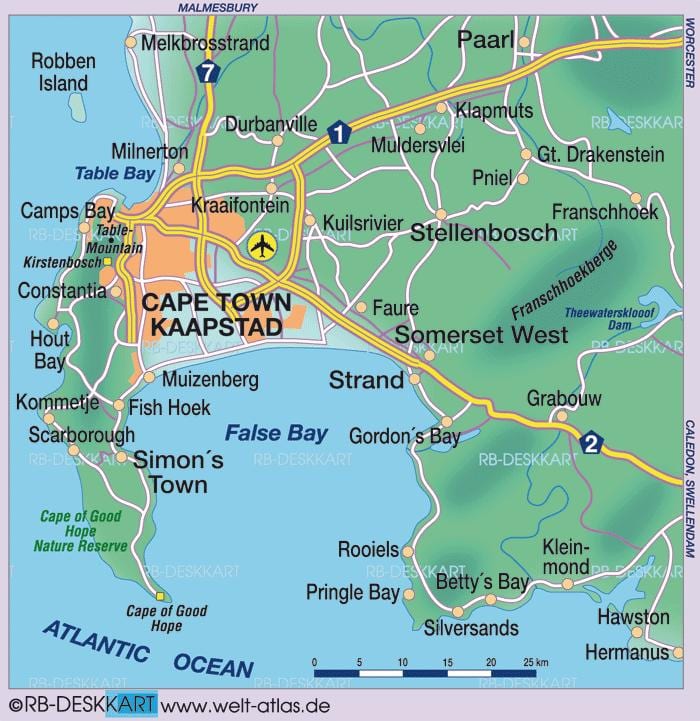 el mapa de Ciutat del Cap