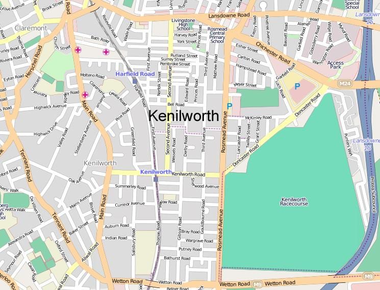 mapa de kenilworth Ciutat del Cap