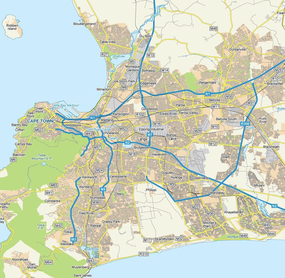 mapa de langa Ciutat del Cap