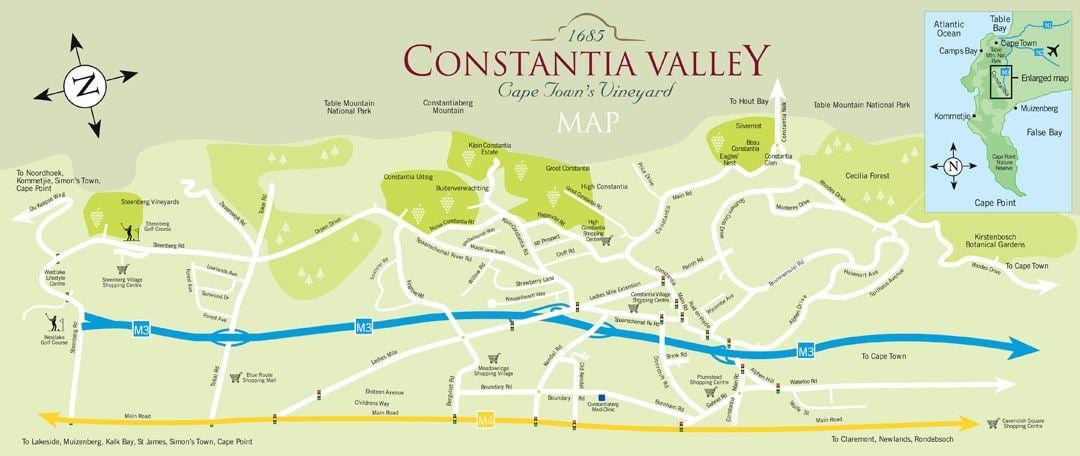 mapa de constantia Ciutat del Cap
