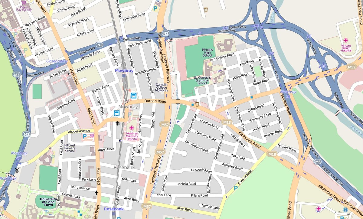 mapa de mowbray Ciutat del Cap