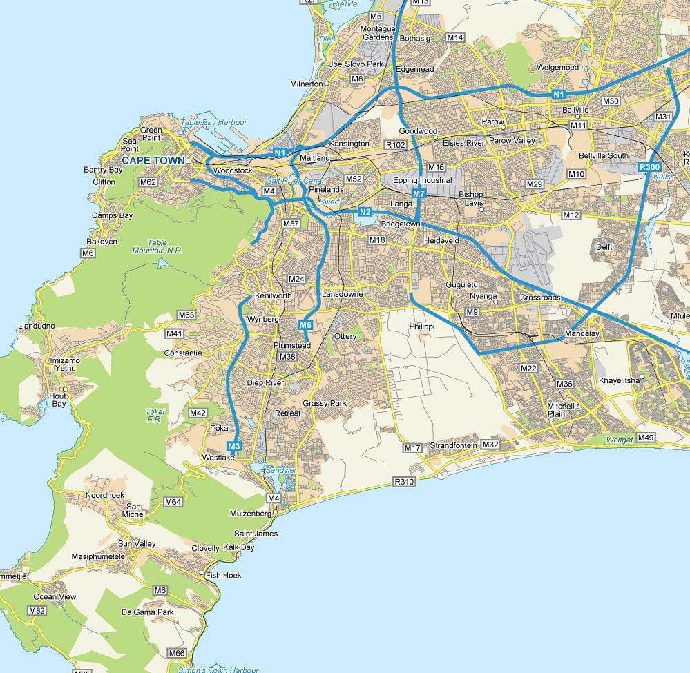 mapa de ottery Ciutat del Cap 