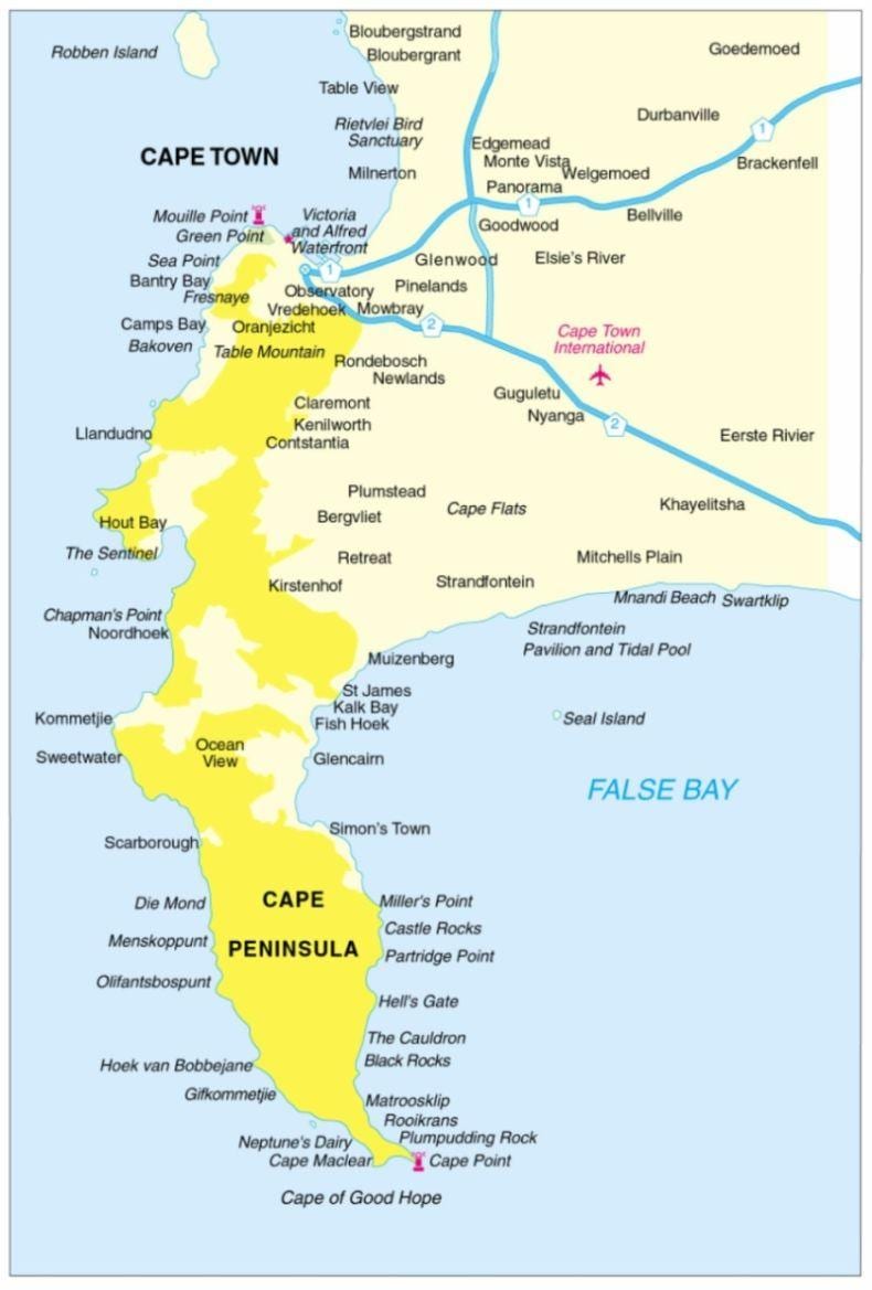 mapa de la península del cap de gira