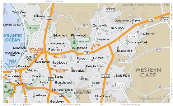 mapa de plattekloof Ciutat del Cap