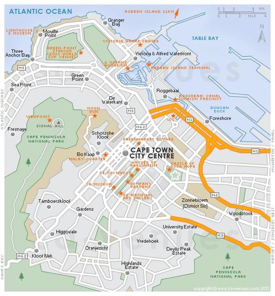 mapa de segle ciutat Ciutat del Cap