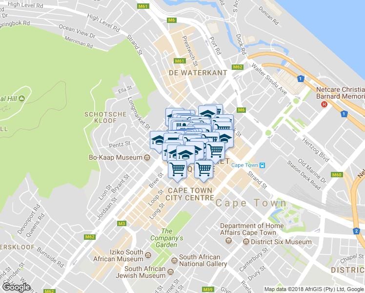 mapa de shortmarket carrer Ciutat del Cap