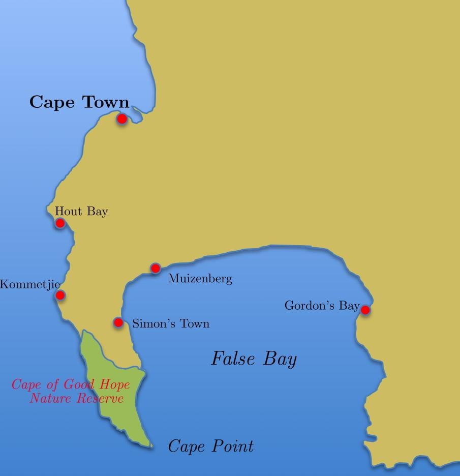 mapa de la ciutat de simon Sud-Àfrica