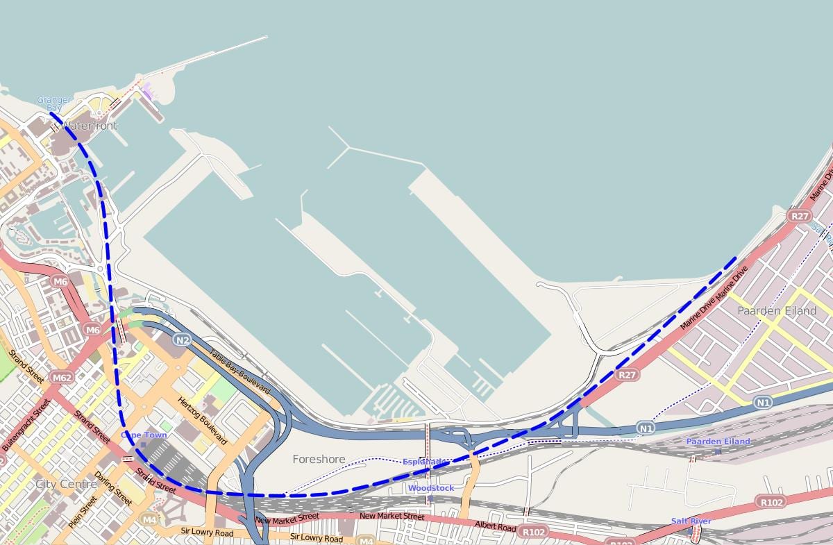 mapa de strand carrer Ciutat del Cap