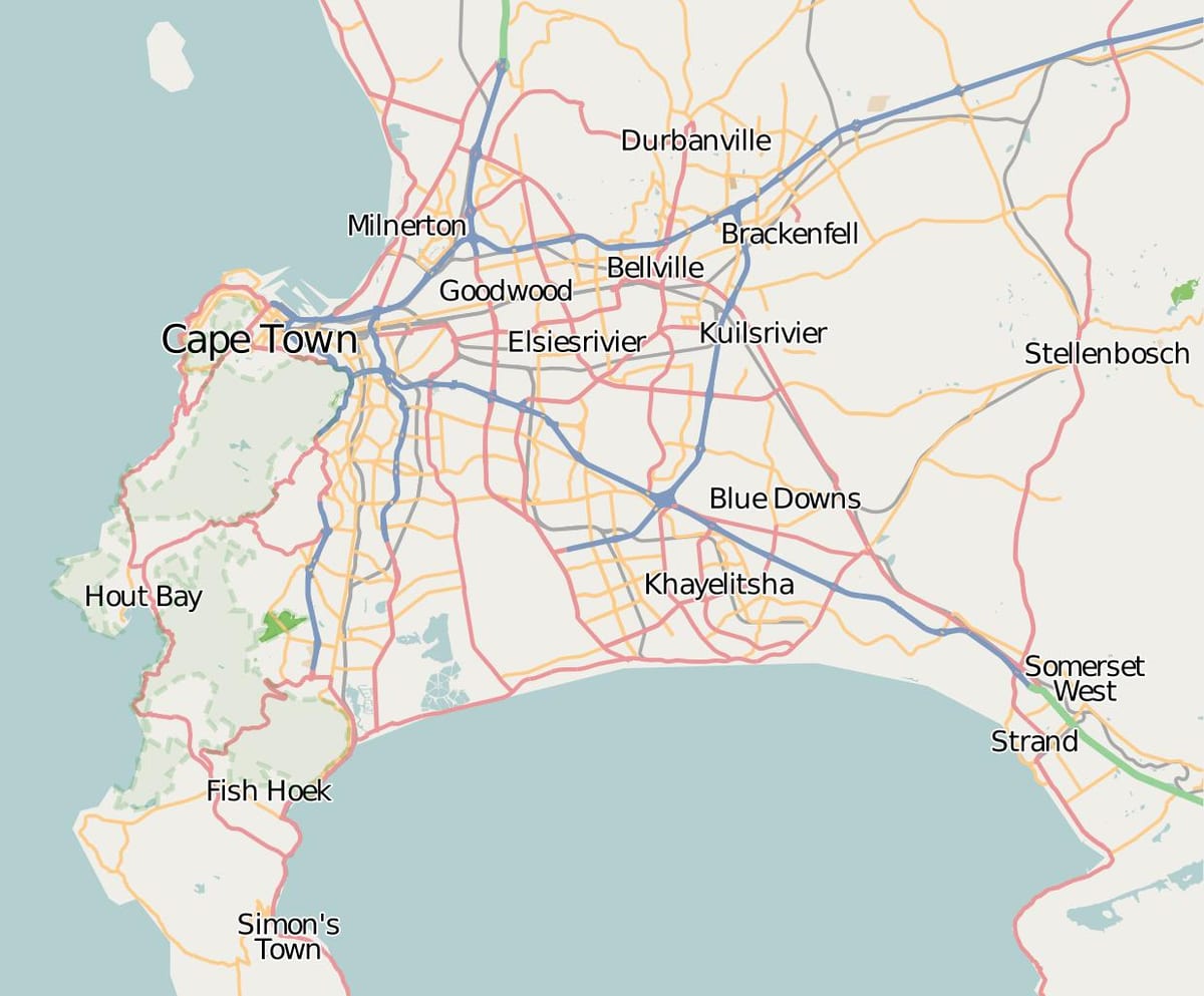 mapa de strand cap occidental