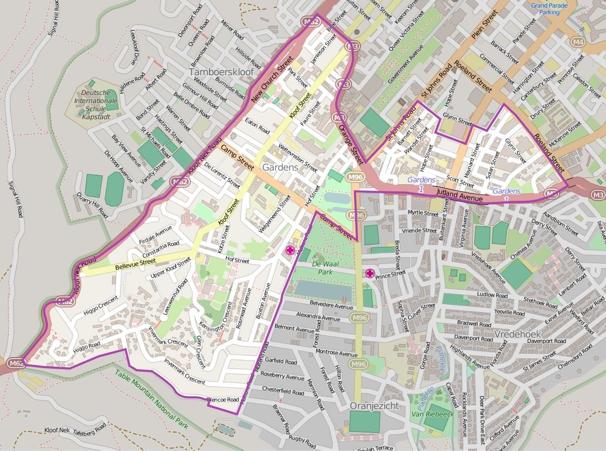 mapa de tamboerskloof Ciutat del Cap