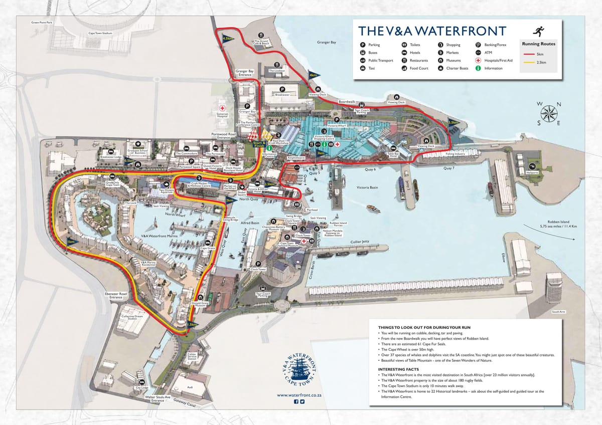 mapa de v&a waterfront centre comercial