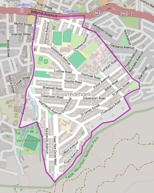 mapa de vredehoek Ciutat del Cap