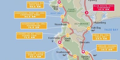 Mapa de cape argus ruta