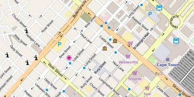 Carrer mapa de Ciutat del Cap centre de la ciutat