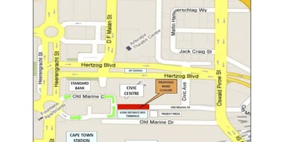 Mapa de Cape Town centre cívic