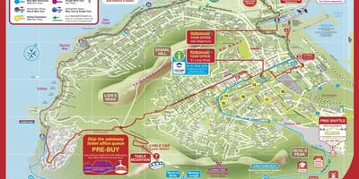 Mapa de Cape Town ciutat de turisme de bus