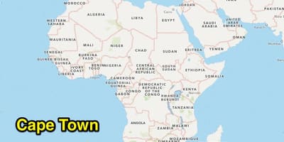 Ciutat del cap ubicació en el mapa del món