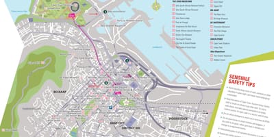 Ciutat, turisme de Ciutat del Cap mapa