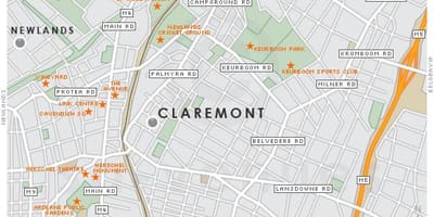 Mapa claremont Ciutat del Cap