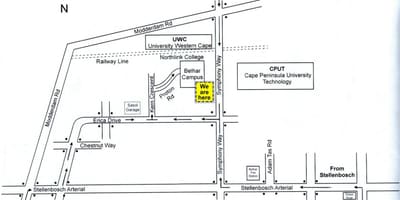 Mapa de cput Ciutat del Cap del campus