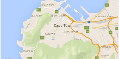 Mapa de waterkant Ciutat del Cap