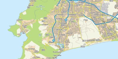 Mapa de diep riu Ciutat del Cap