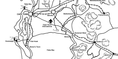 Mapa de dibuix de mapa de Ciutat del Cap