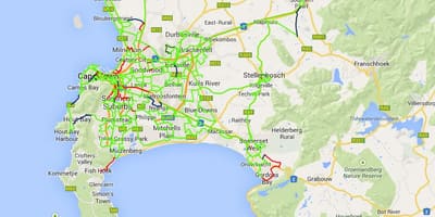 Mapa de fibra mapa de Ciutat del Cap