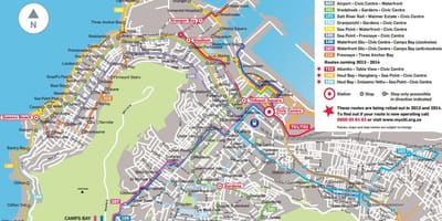 Mapa de fletxa daurada autobús