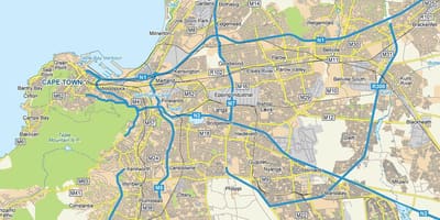 Mapa de langa Ciutat del Cap