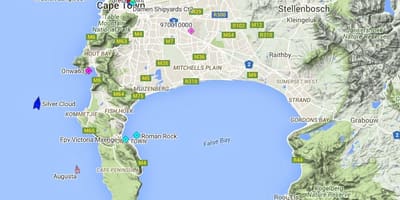 Mapa de mapa de fish hoek i envolta