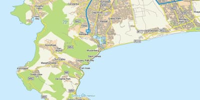 Mapa de muizenberg Ciutat del Cap
