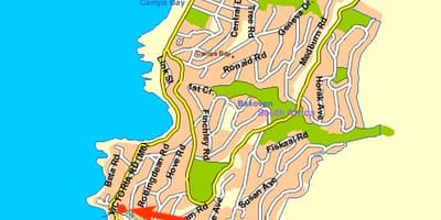 Mapa de l'oceà vista sobre la Ciutat del Cap