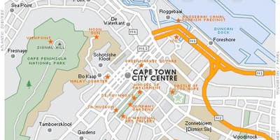 Mapa de segle ciutat Ciutat del Cap