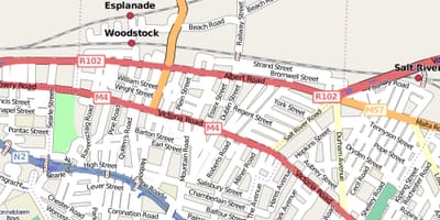 Carrer mapa de woodstock Ciutat del Cap